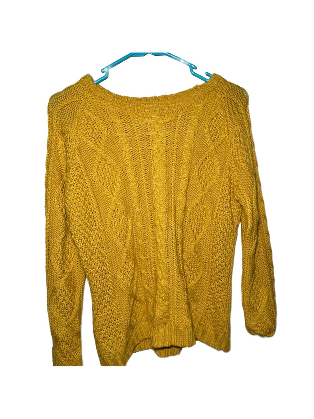 Women’s‎ Mustard Braided & Lattice Sweater Medium